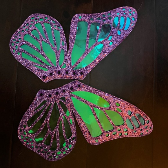 Rave/EDM sparkley purple butterfly boots 🥾 - Picture 3 of 4